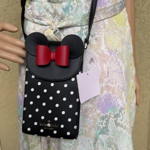 disney x kate spade new york minnie mouse north south flap phone crossbody